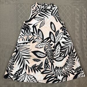 Janie & Jack Floral Sleeveless Dress in Black, Blush and Cream Leaf Pattern ~ 4